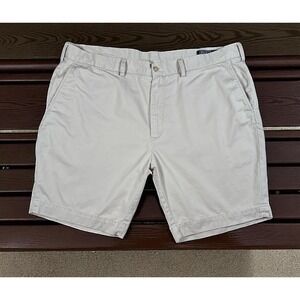Polo Ralph Lauren Flat Front Chino Golf Shorts Size‎ 42 Men's Tan Khaki 9.5"